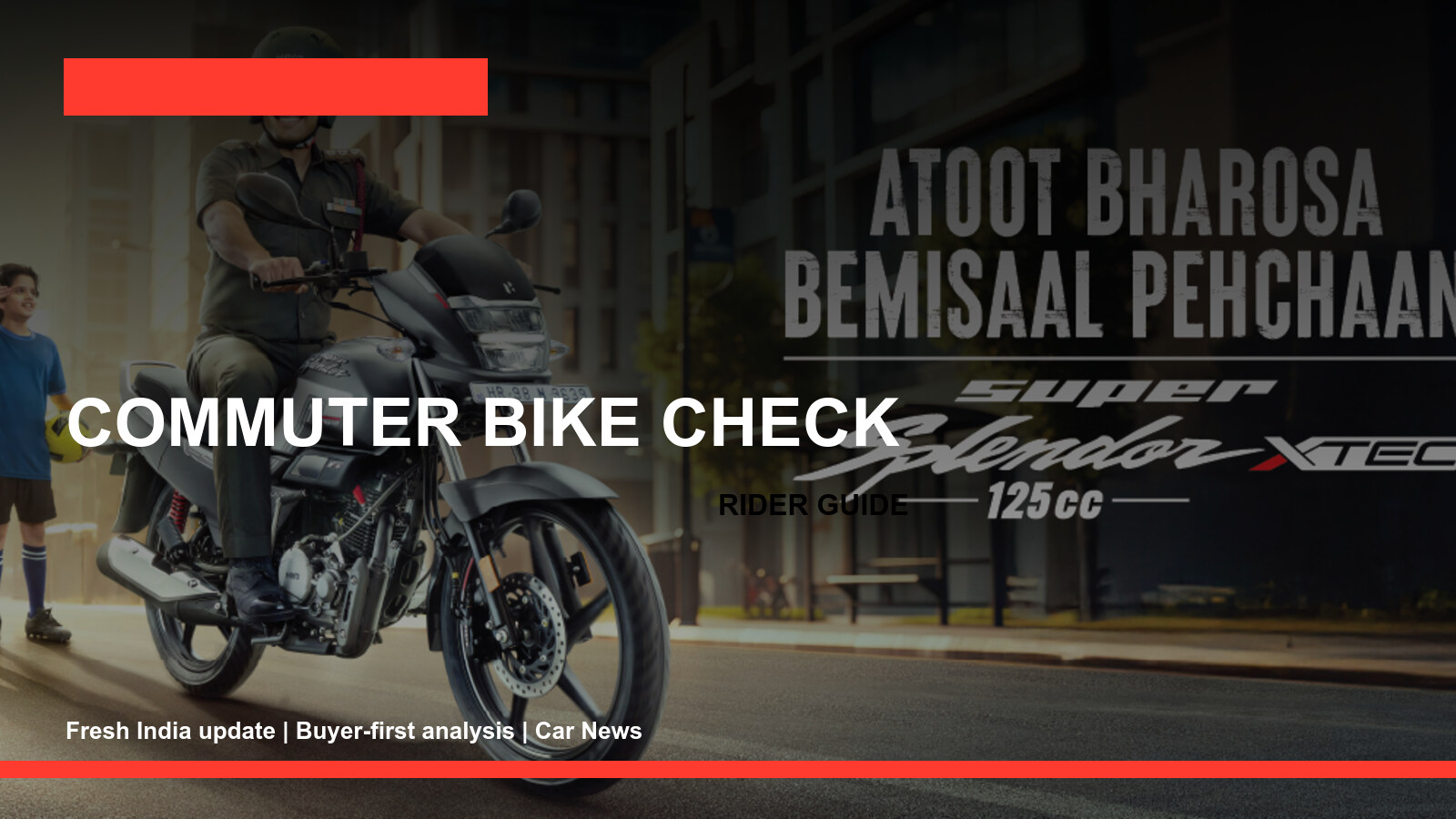 Best commuter bikes India 2026 thumbnail using official Hero Super Splendor XTEC imagery