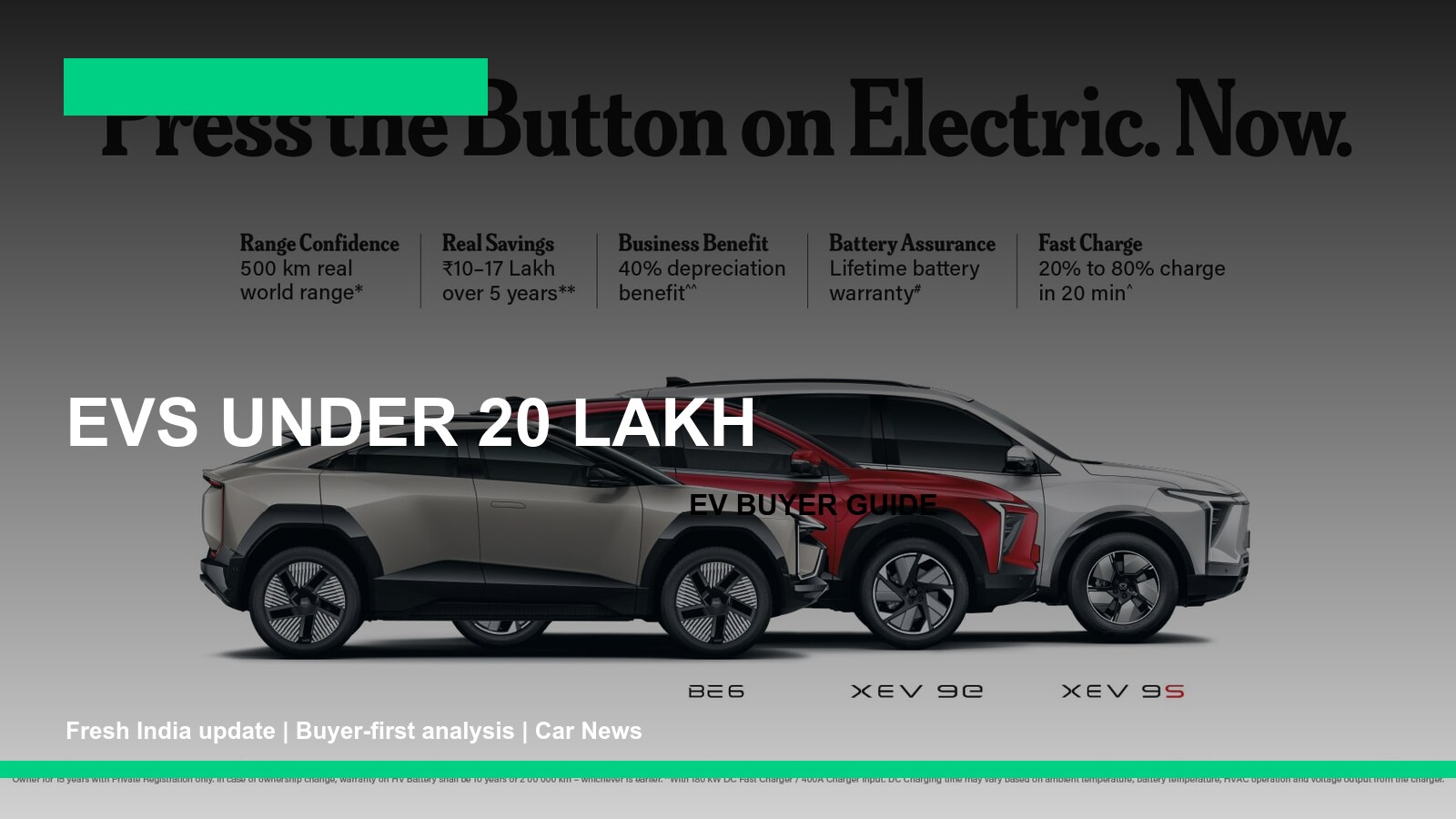 Best EV under 20 lakhs India 2026 thumbnail using official Mahindra BE 6 imagery