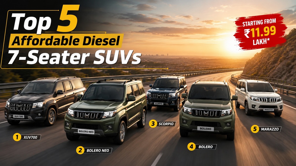 Top 5 Most Affordable 7-Seater Diesel SUVs in India in 2026: Best Value Family SUVs Ranked featured image